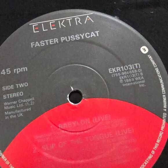 AUTOGRAPHED Faster Pussycat - Poison Ivy 12" Vinyl Single 1989 Elektra EKR 103T - Picture 7 of 10